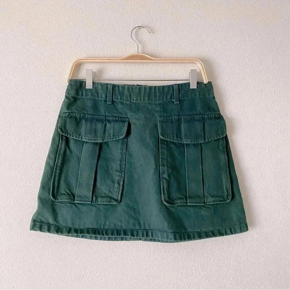 ACNE STUDIOS BLÅ KONST Janou Over Green Denim Cargo Pocket Mini Skirt Size 36 - Picture 2 of 8